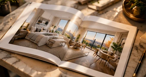 Concept visuel : Brochure immobilière bilingue