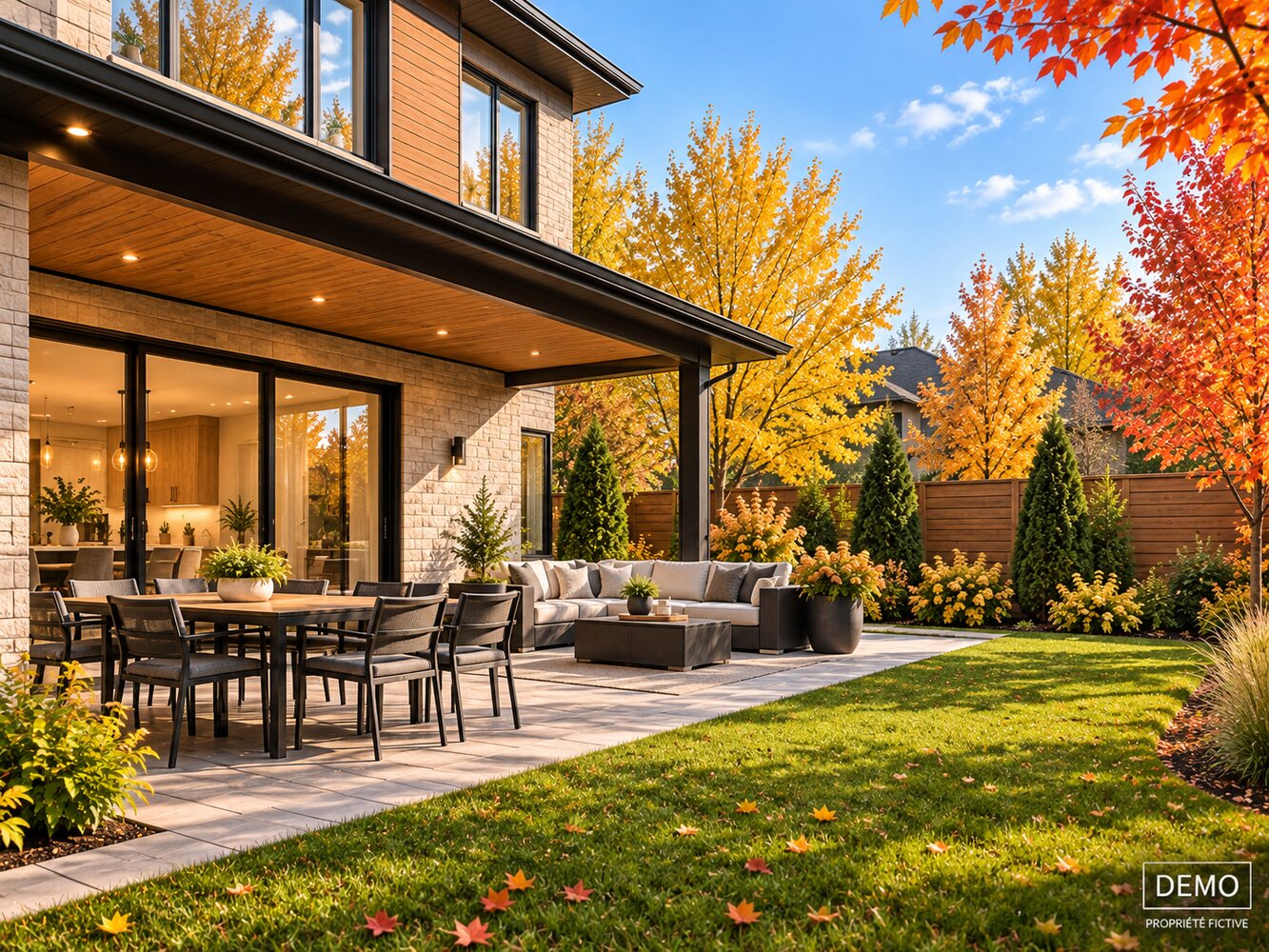 Terrasse de maison fictive, visuel alternatif